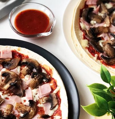 Pizza Capricciosa na tortilli
