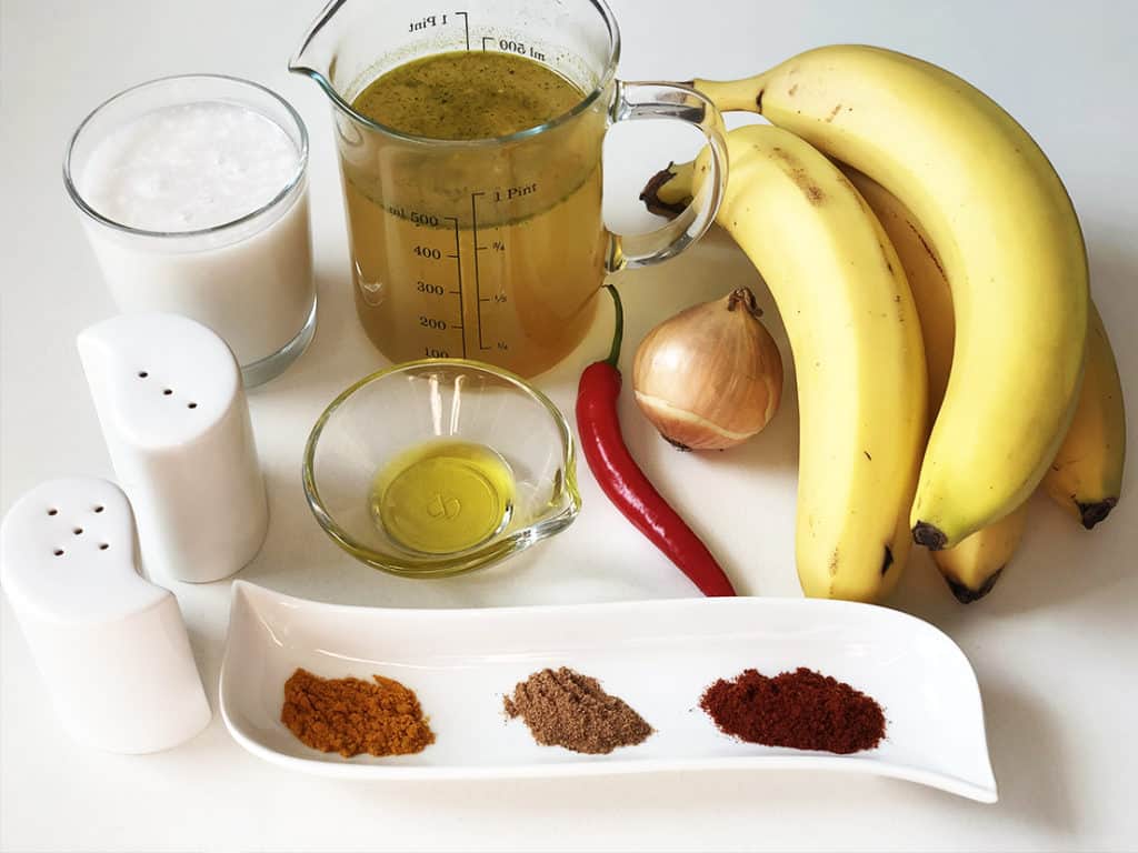 Zupa krem z bananów - składniki przed przygotowaniem