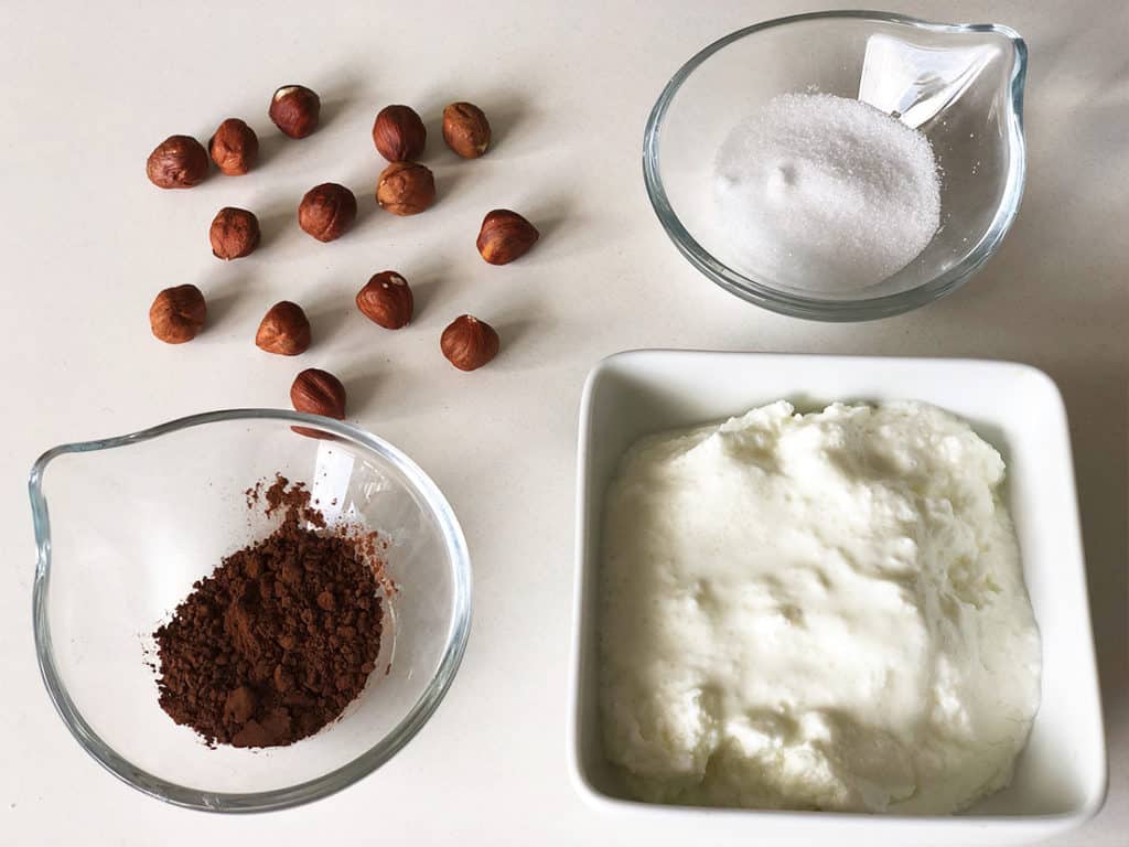 Fit Nutella - składniki przed przygotowaniem