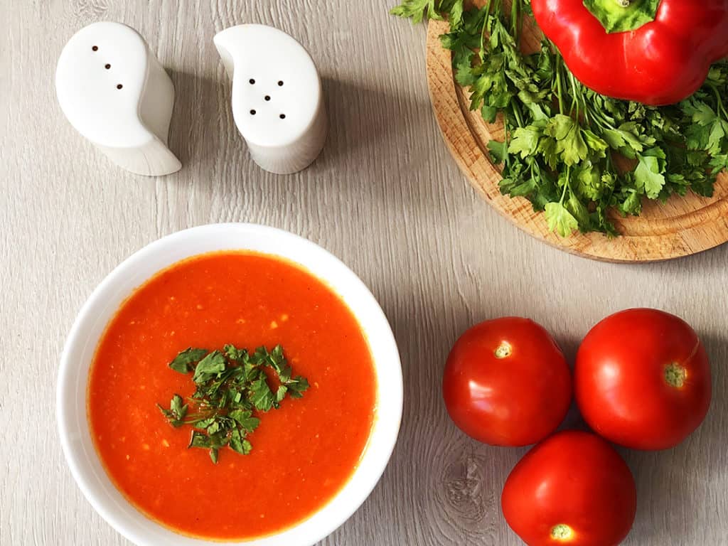 Zupa krem pomidorowo-paprykowa - gotowe danie