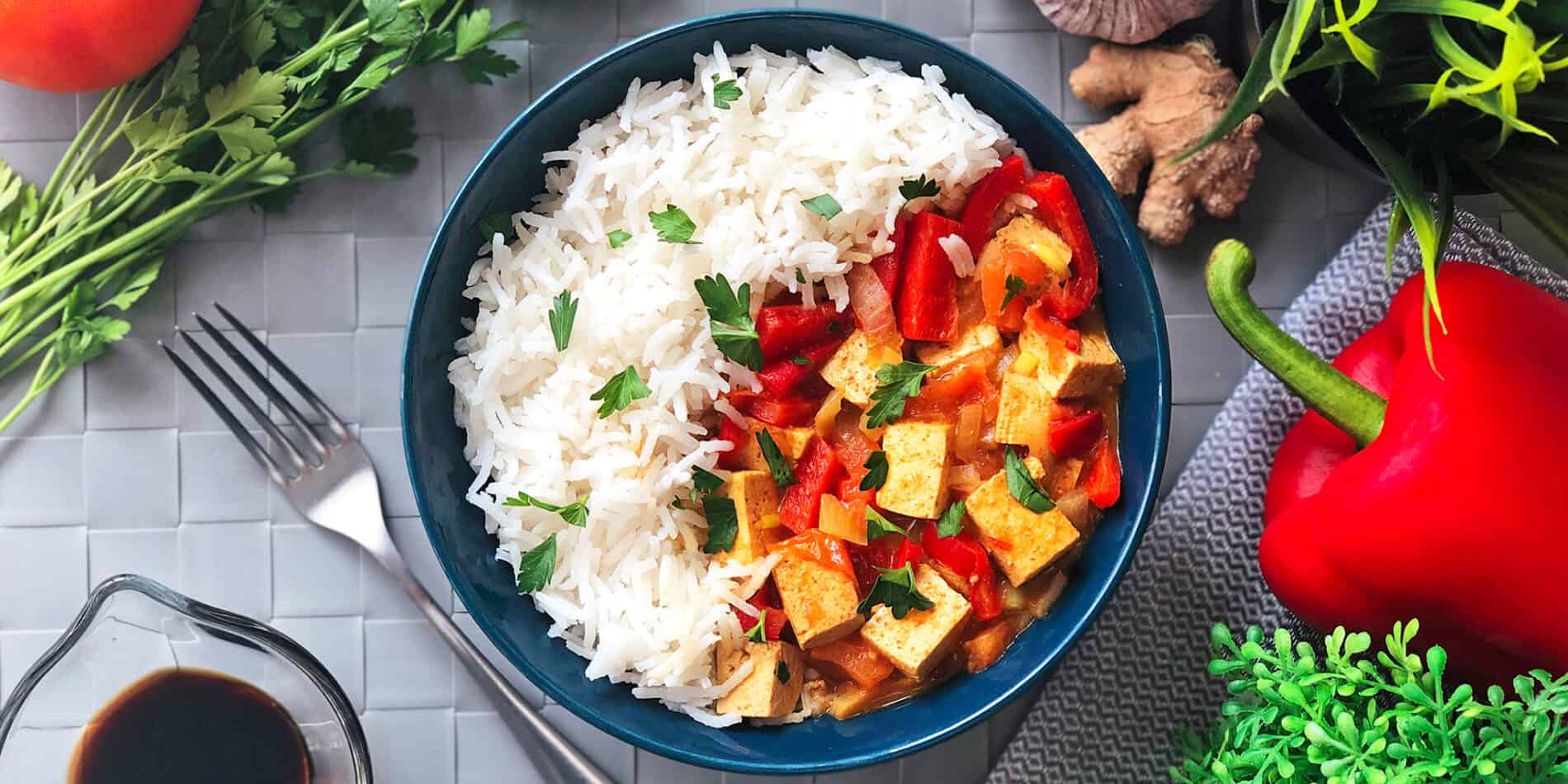 Ryż z tofu curry - propozycja przygotowania
