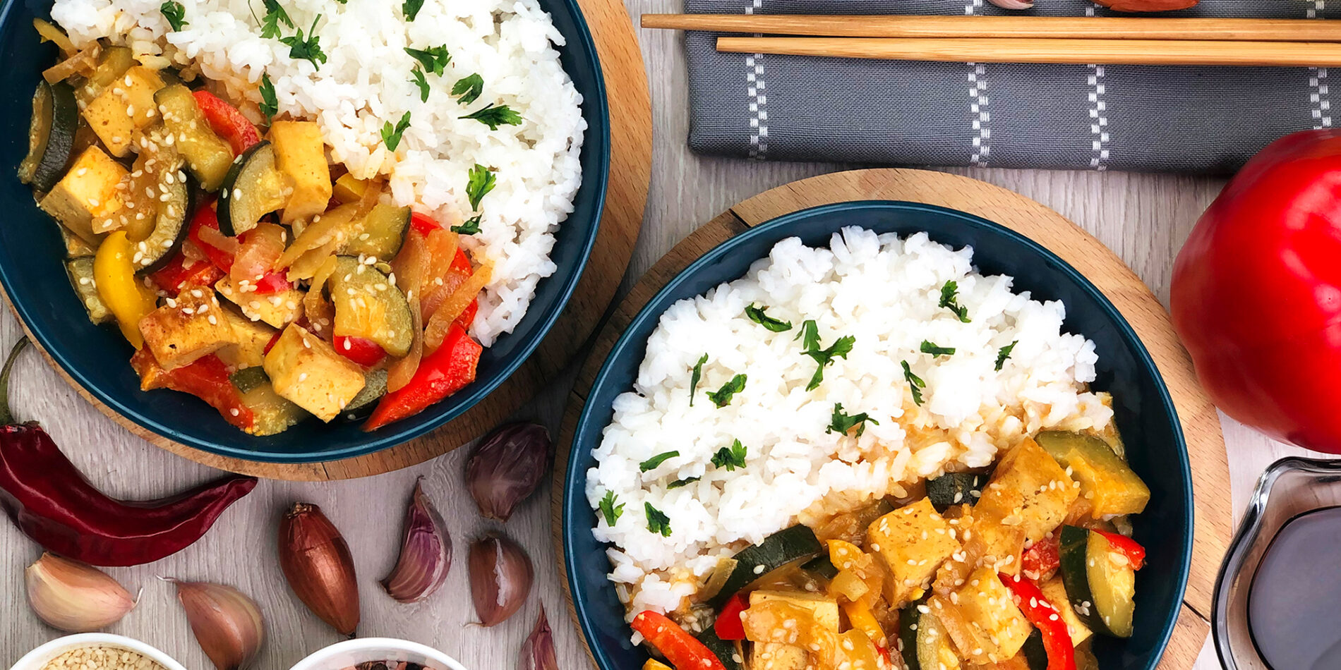 Tofu z warzywami i ryżem - propozycja przygotowania