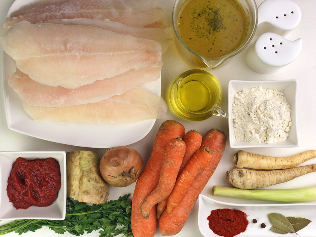 Ryba po grecku - składniki przed przygotowaniem