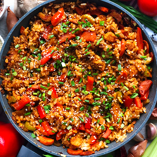 15 pomysłów na szybki obiad - proste i sprawdzone przepisy - Ryż z warzywami i kurczakiem