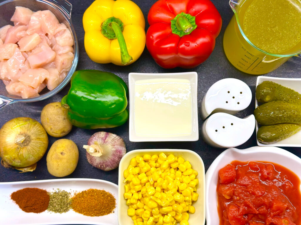 Zupa gyros - prosty przepis na sycący obiad - składniki przed przygotowaniem