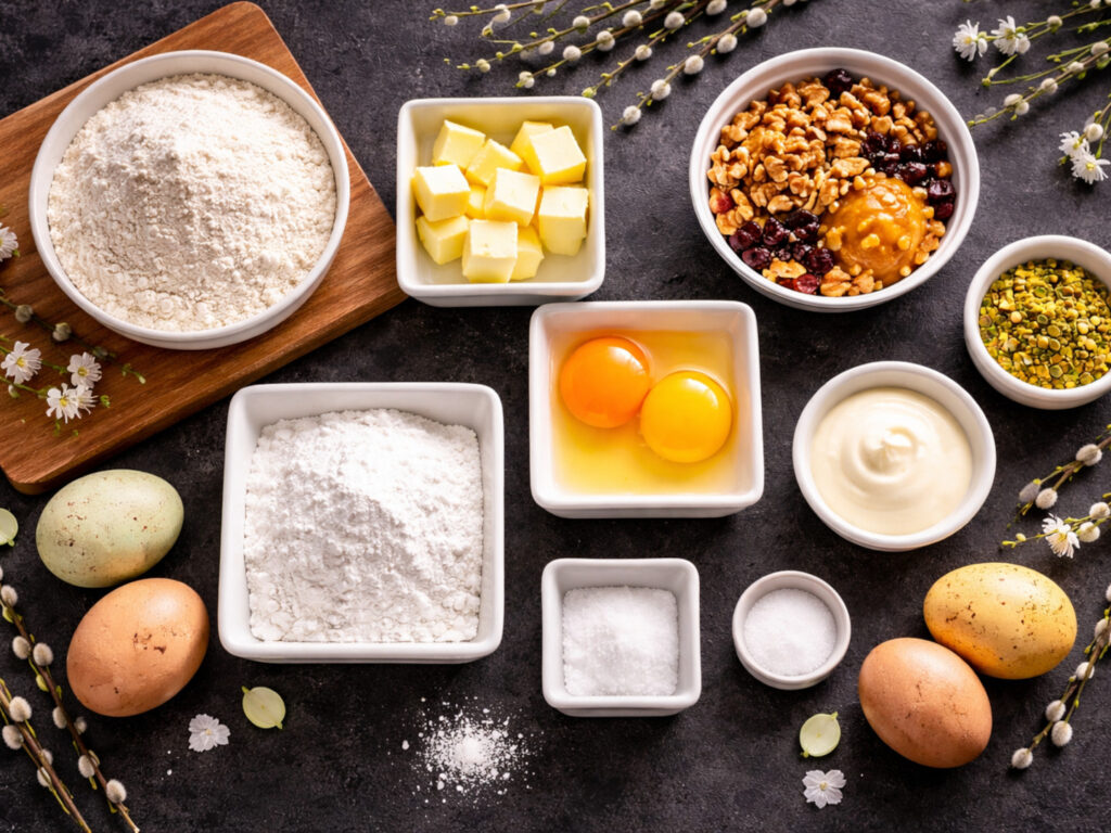 Mazurek wielkanocny – klasyczny przepis na świąteczne ciasto - składniki przed przygotowaniem
