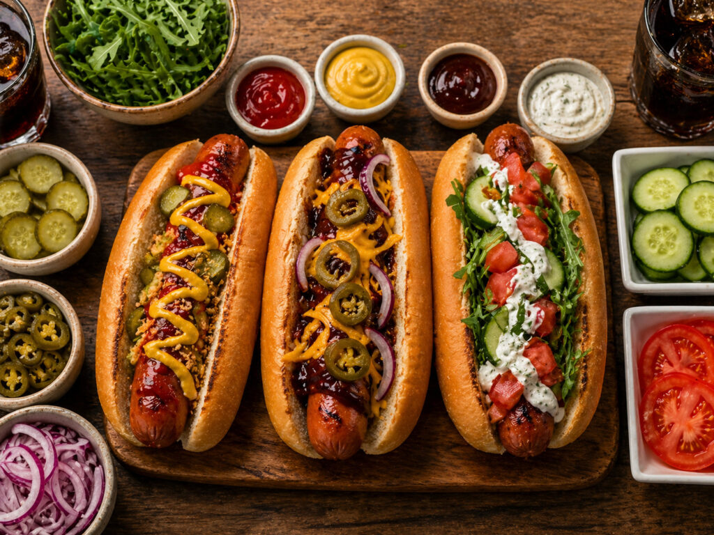 Hot dogi z grilla w trzech wersjach - gotowe danie